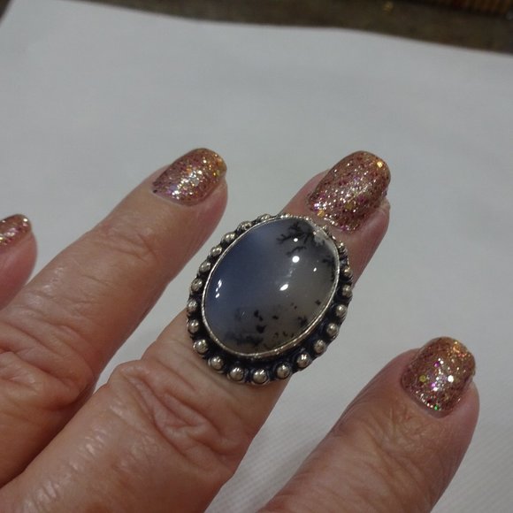 Natural "TOURMALINE QUARTZ" Handmade Sterling Ring Size 6.75 #531A - Picture 1 of 3